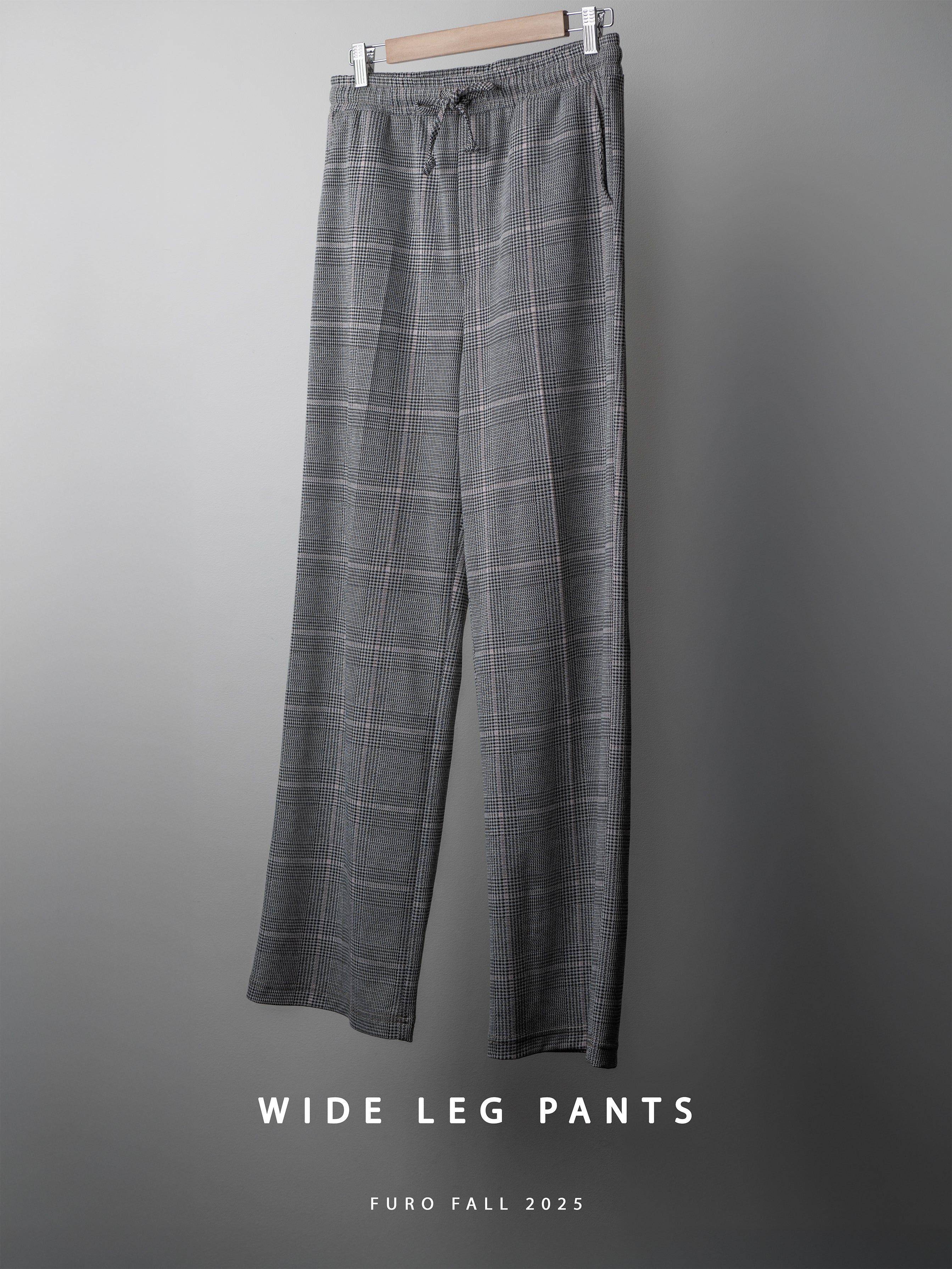Drawstring wide leg pants