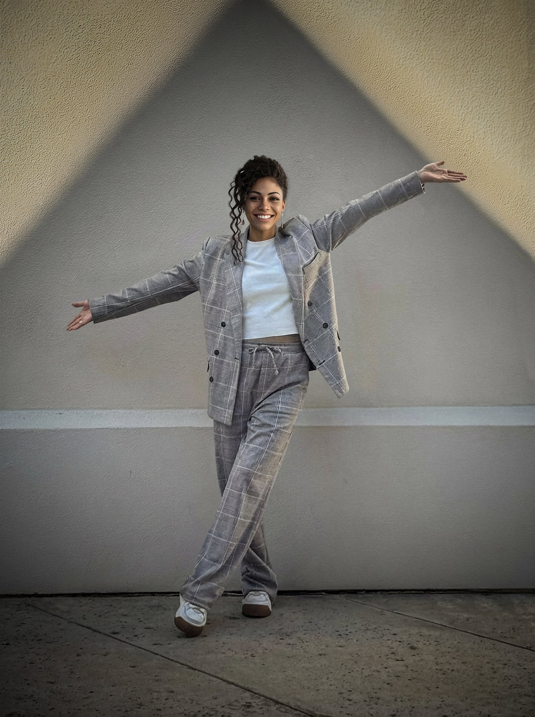 Drawstring wide leg pants